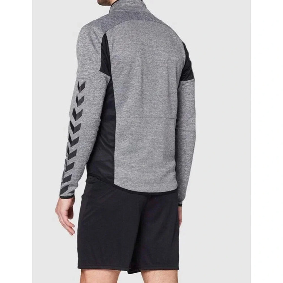 Hummel Mens Classic BEE PHI Gray Grey Black Jacket Track Top Size L Large Zip - Picture 2 of 13